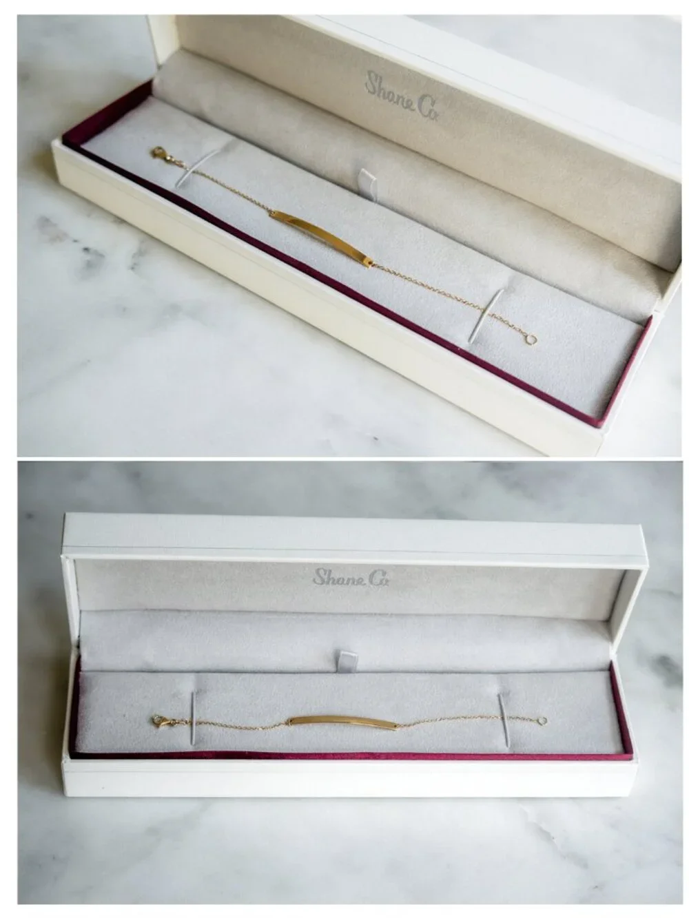 Shane Co. 14K Yellow Gold Bar Bracelet S